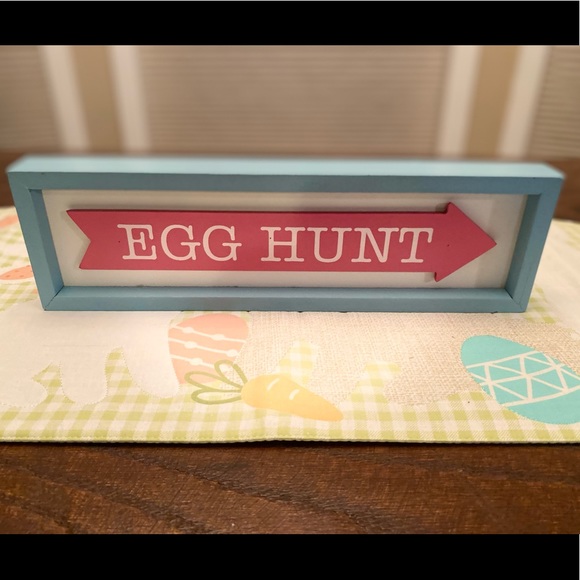 Easter Egg Hunt Sign, Blue & Pink Arrow Egg Hunt Decor Sign, Tabletop or Wall - Picture 7 of 12
